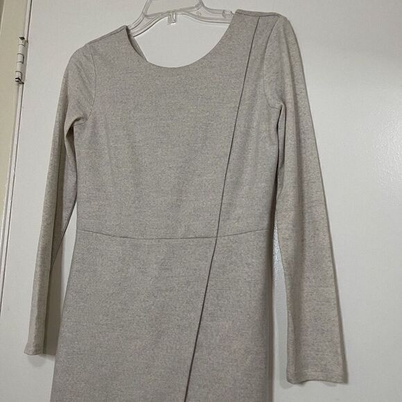 Max Mara Beige Wool long sleeve midi sheath knit dress size 38 US Small - Picture 4 of 7